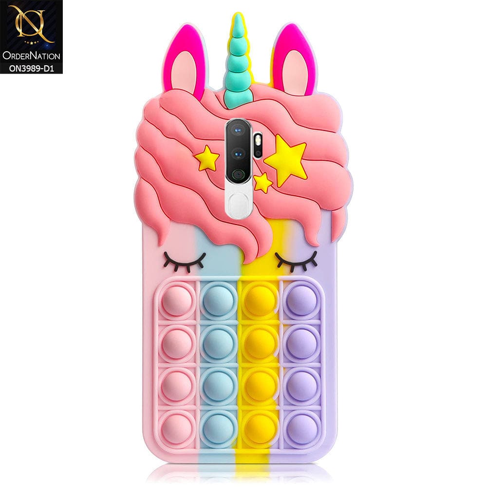 Oppo A5 2020 Cover - Design 1 - 3D Cute Cartoon POP It Bubble Relieve Stress Soft Case