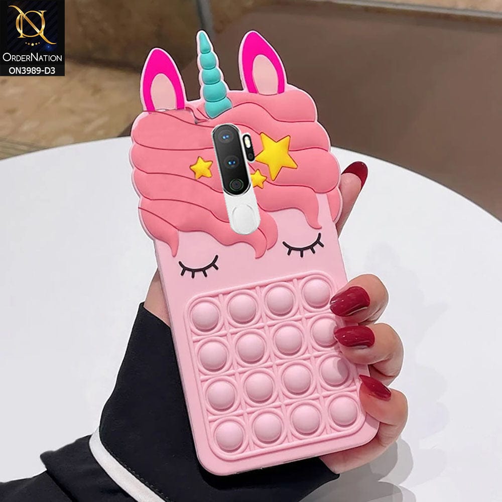 Oppo A5 2020 Cover - Design 3 - 3D Cute Cartoon POP It Bubble Relieve Stress Soft Case