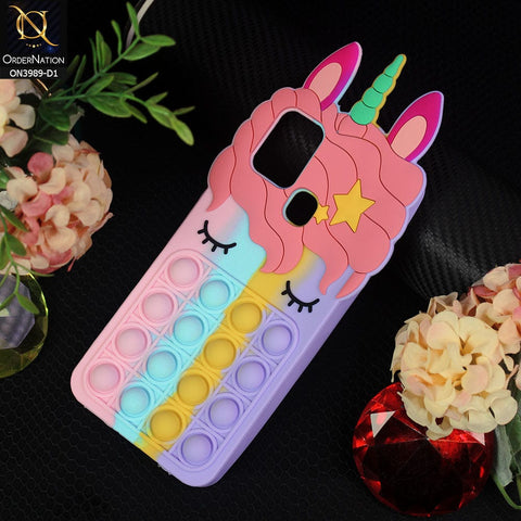 Oppo A53 Cover - Design 1 - 3D Cute Cartoon POP It Bubble Relieve Stress Soft Case