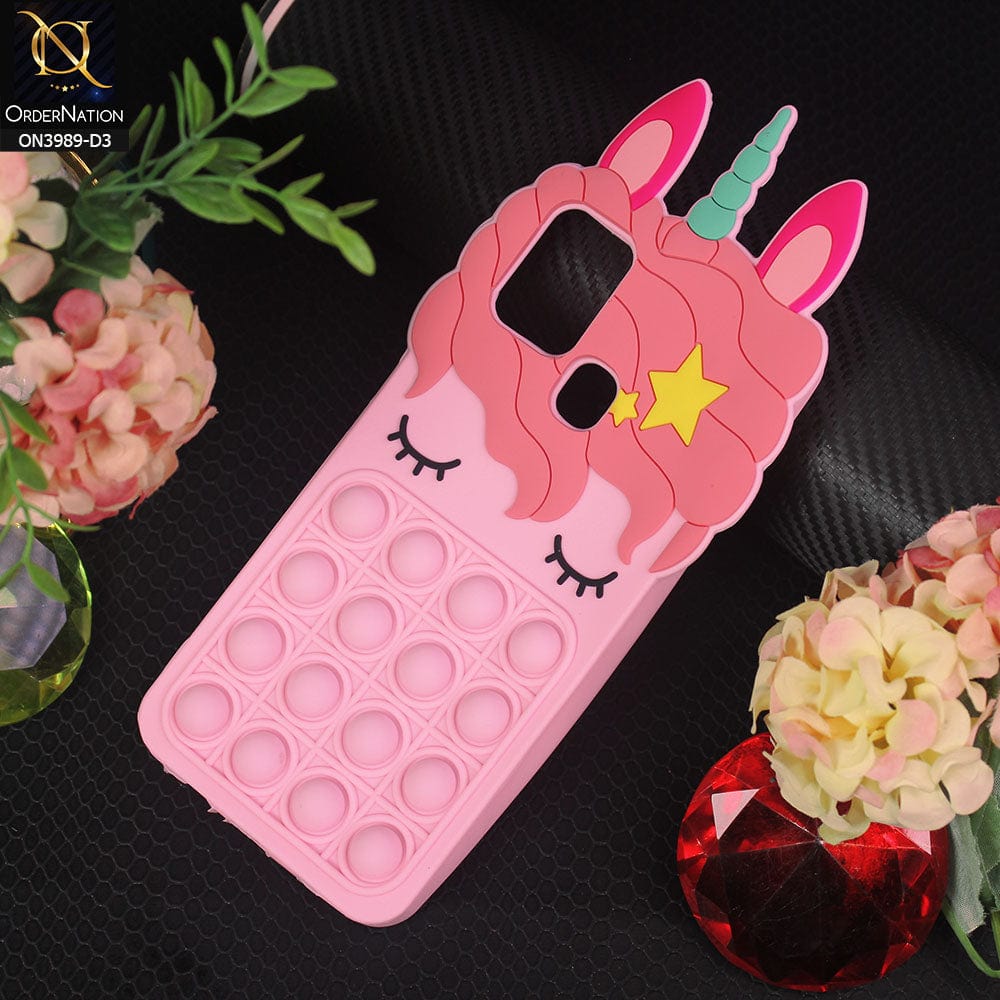 Oppo A53 Cover - Design 3 - 3D Cute Cartoon POP It Bubble Relieve Stress Soft Case