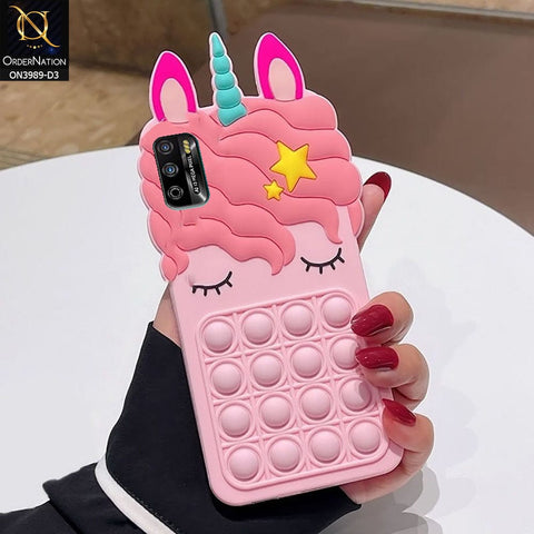 Infinix Hot 10 Play Cover - Design 3 - 3D Cute Cartoon POP It Bubble Relieve Stress Soft Case