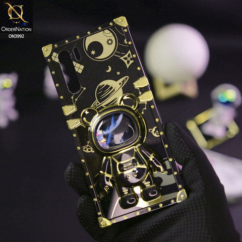 Oppo Reno 3 Cover - Black - New Luxury Space Case With Astronode Cute Folding Stand Holder Case