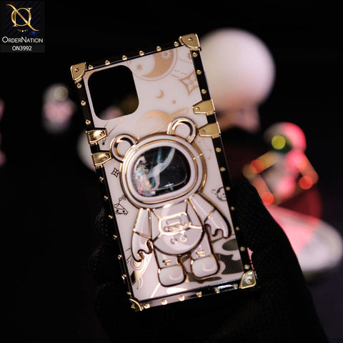 iPhone 11 Cover - White - New Luxury Space Case With Astronode Cute Folding Stand Holder Case