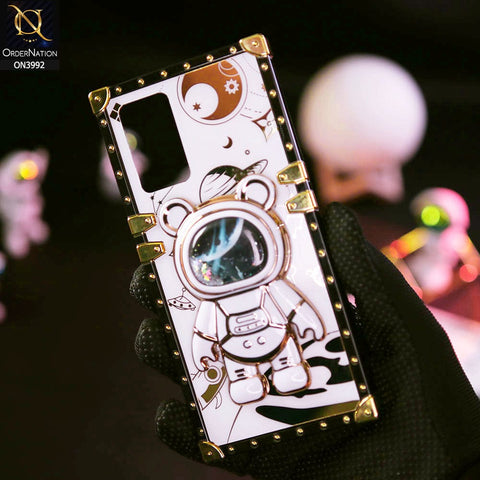 Vivo Y73 Cover - White - New Luxury Space Case With Astronode Cute Folding Stand Holder Case