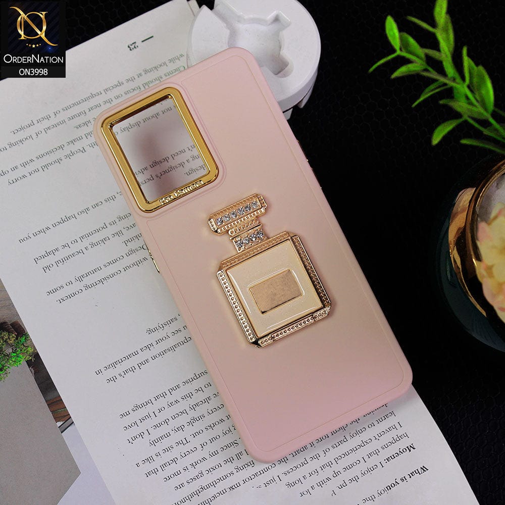 Vivo Y21e Cover - Skin - New Electroplating Camera Ring  Soft Silicon Case With Shiny Rime Stones Mobile Stand