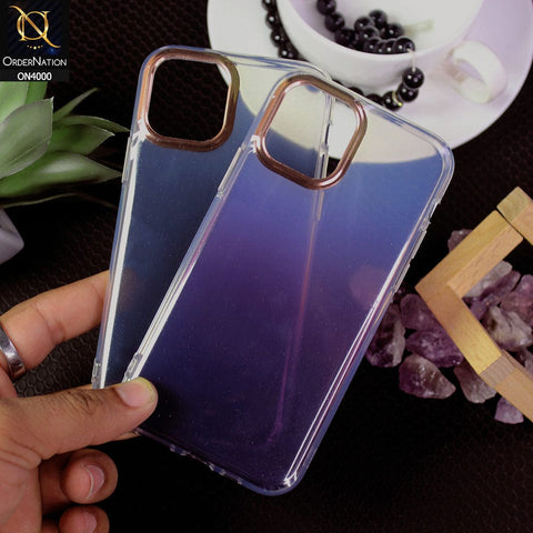 iPhone 13 Pro Max Cover - Magenta - New Electroplated Camera Ring Soft Borders Acrylic  Semi-transparent Case