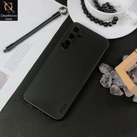 Samsung Galaxy A14 Cover - Black - New Hybrid Rock Soft Silicon Case With Shiny Camera Ring