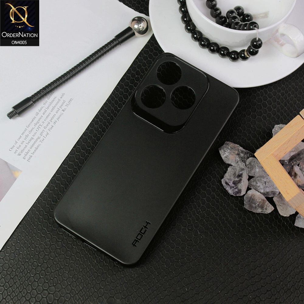Tecno Spark 10 Cover - Black - New Hybrid Rock Soft Silicon Case With Shiny Camera Ring