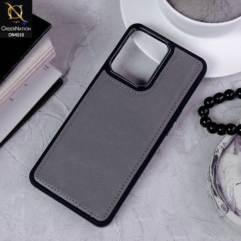 Vivo V23 5G Cover - Gray - New Electroplated Camera Ring Leather Texture Soft Silicone Case