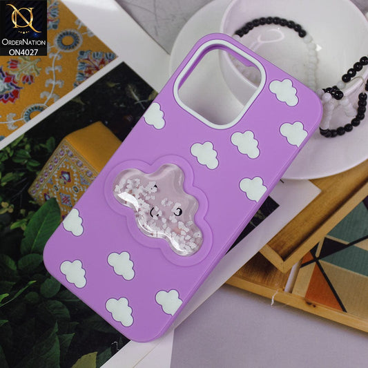 iPhone 14 Pro Max Cover - Purple - Trendy Moving Liquid Glitter Soft Silicon Case