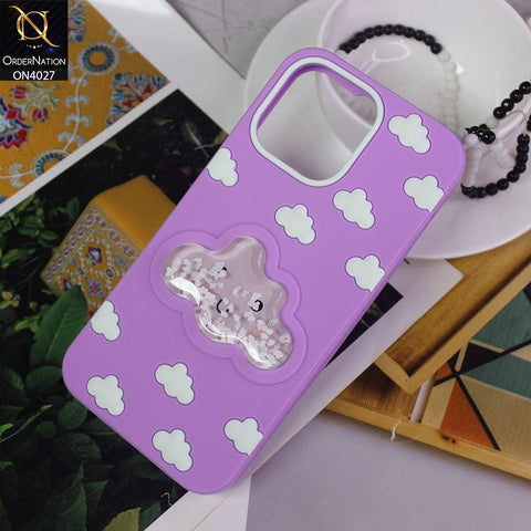 iPhone 14 Pro Max Cover - Purple - Trendy Moving Liquid Glitter Soft Silicon Case