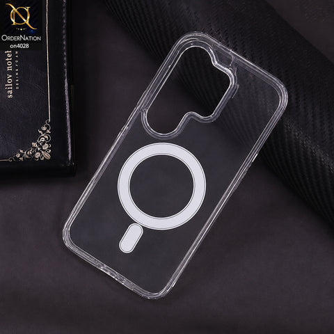 Tecno Camon 50 4G Cover - Transparent - New Clear Back Soft Borders MagSafe Case With Camera Bumper Protection