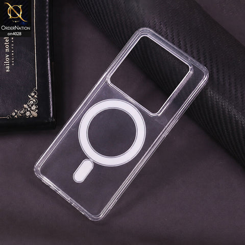 Infinix Note 40 Cover - Transparent - New Clear Back Soft Borders MagSafe Case With Camera Bumper Protection