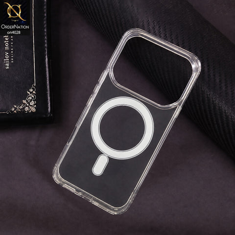 Infinix Note 60 Cover - Transparent - New Clear Back Soft Borders MagSafe Case With Camera Bumper Protection