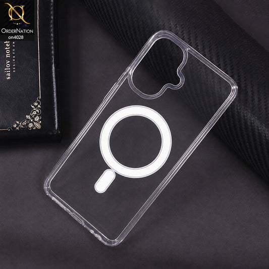 Infinix Smart 10 Cover - Transparent - New Clear Back Soft Borders MagSafe Case With Camera Bumper Protection