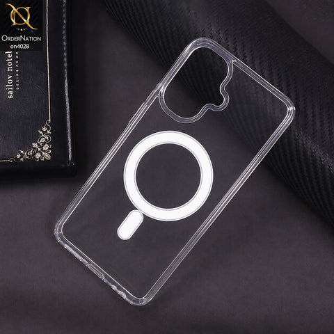 Infinix Smart 10 Cover - Transparent - New Clear Back Soft Borders MagSafe Case With Camera Bumper Protection