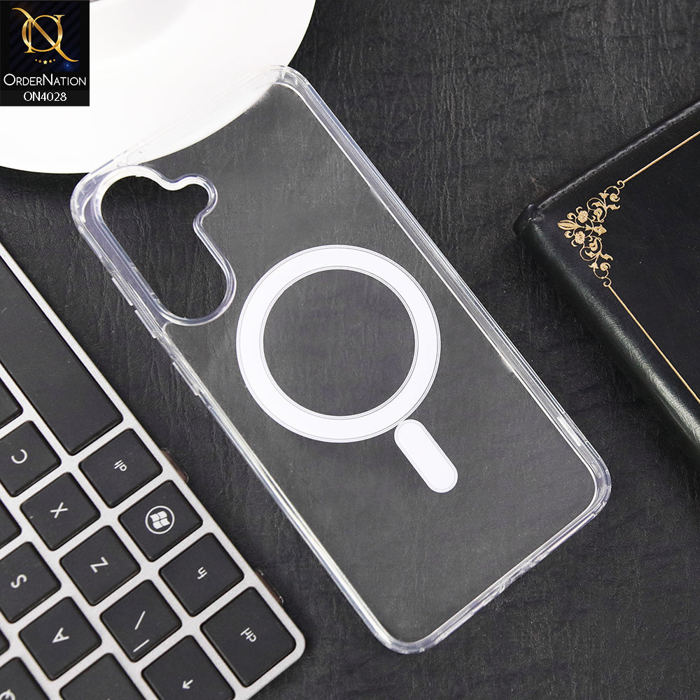 Samsung Galaxy A56 Cover - Transparent - New Clear Back Soft Borders MagSafe Case With Camera Bumper Protection