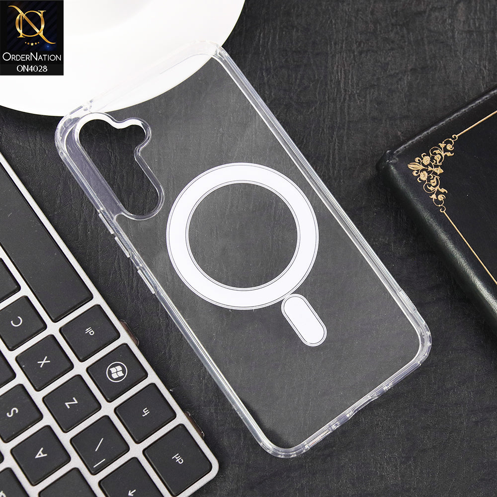 Samsung Galaxy A54 Cover - Transparent - New Clear Back Soft Borders MagSafe Case With Camera Bumper Protection
