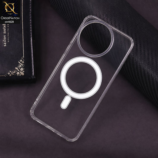 Tecno Spark 30 Pro Cover - Transparent - New Clear Back Soft Borders MagSafe Case With Camera Bumper Protection