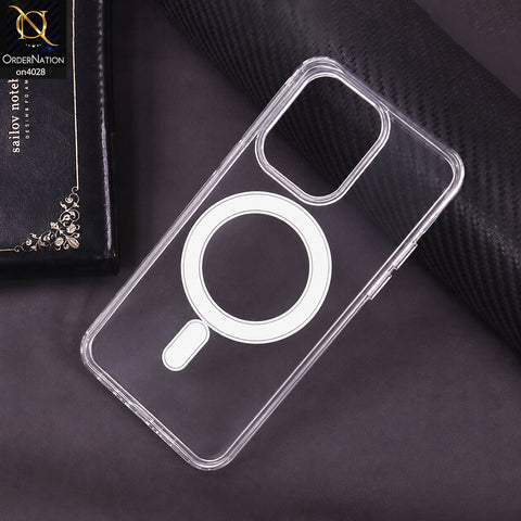Vivo Y60 5G Cover - Transparent - New Clear Back Soft Borders MagSafe Case With Camera Bumper Protection