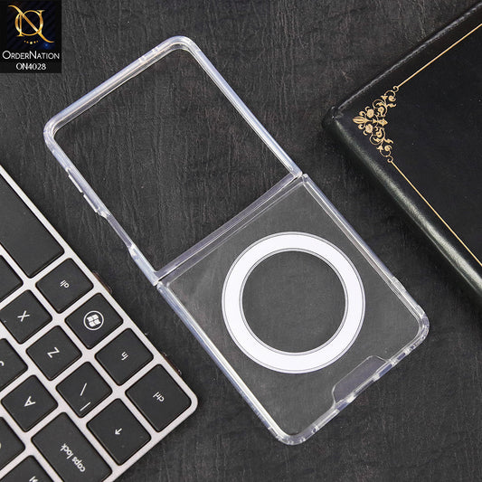 Samsung Galaxy Z Flip 7  Cover - Transparent - New Clear Back Soft Borders MagSafe Case With Camera Bumper Protection
