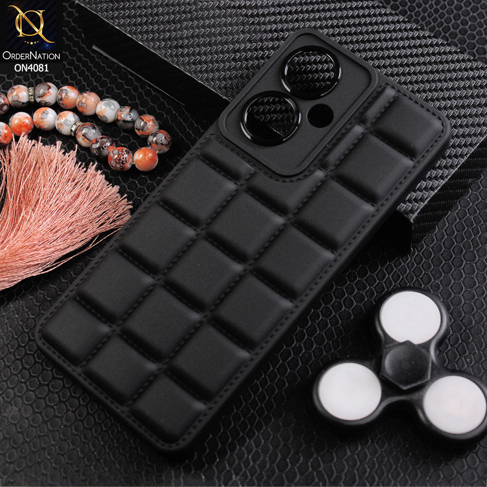 Vivo Y27 Cover - Black -  New Gird Line Pattern Soft Silicone Fashion Case