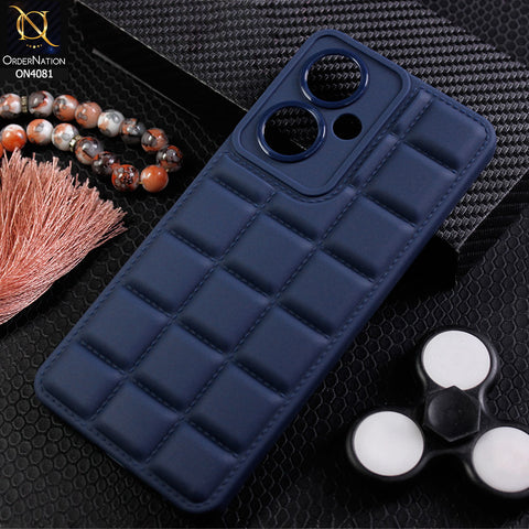 Vivo Y27 Cover - Blue -  New Gird Line Pattern Soft Silicone Fashion Case