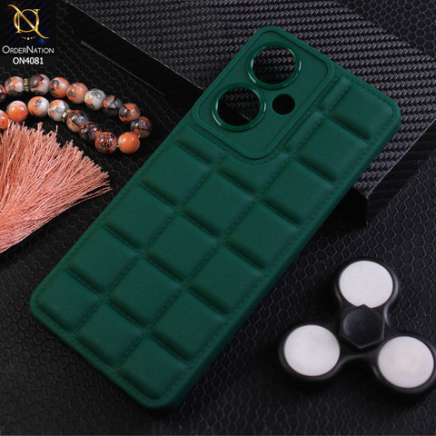 Vivo Y27 Cover - Green -  New Gird Line Pattern Soft Silicone Fashion Case