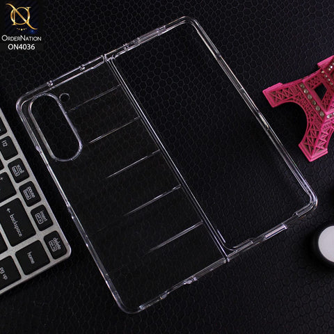 Samsung Galaxy Z Fold 5 5G Cover - Transparent - New Clear Slim Phone Case With Transparent Hard Pc Back Soft With Strip Line...