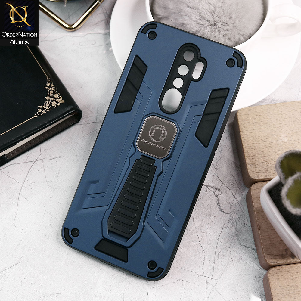 Oppo A5 2020 Cover - Midnight Blue - Luxury Hybrid Shockproof Magnet Adsorption Stand Case