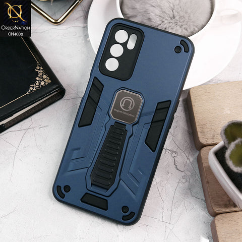 Oppo A54s Cover - Midnight Blue - Luxury Hybrid Shockproof Magnet Adsorption Stand Case