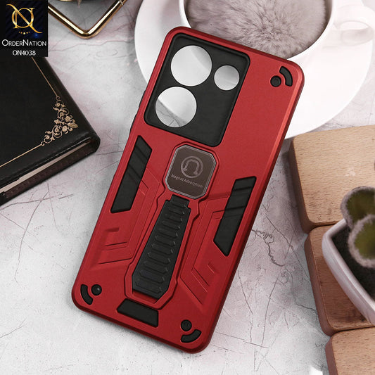 Tecno Camon 20 Pro Cover - Red - Luxury Hybrid Shockproof Magnet Adsorption Stand Case