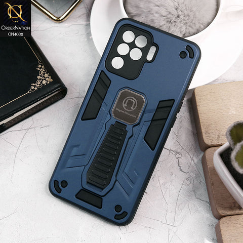 Oppo F19 Pro Cover - Midnight Blue - Luxury Hybrid Shockproof Magnet Adsorption Stand Case