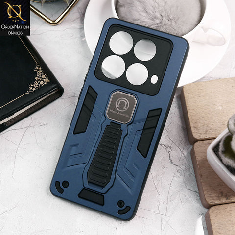Infinix Note 40 Cover - Midnight Blue - Luxury Hybrid Shockproof Magnet Adsorption Stand Case