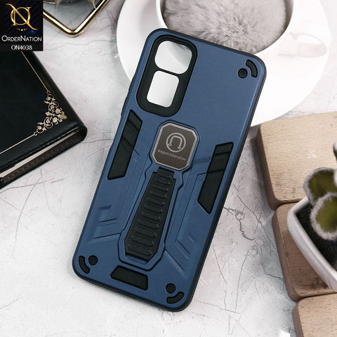 Xiaomi Redmi Note 11S Cover - Midnight Blue - Luxury Hybrid Shockproof Magnet Adsorption Stand Case