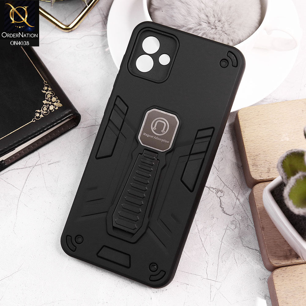 Samsung Galaxy M13 5G Cover - Black - Luxury Hybrid Shockproof Magnet Adsorption Stand Case