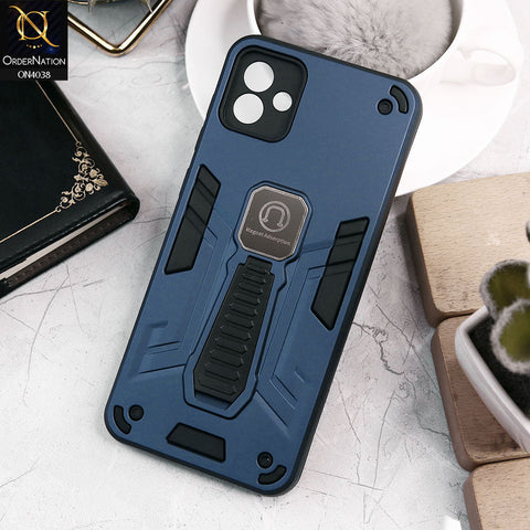 Samsung Galaxy A04 Cover - Midnight Blue - Luxury Hybrid Shockproof Magnet Adsorption Stand Case