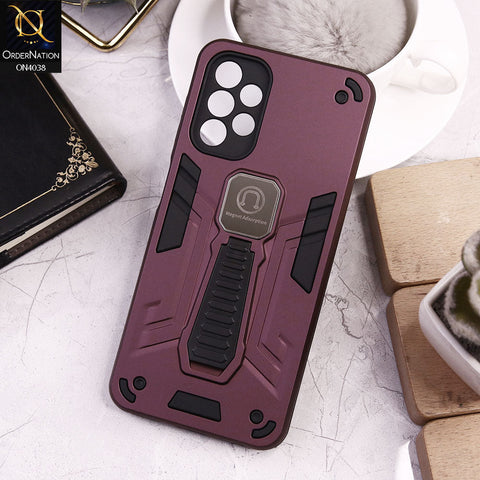Samsung Galaxy A13 Cover - Burgundy - Luxury Hybrid Shockproof Magnet Adsorption Stand Case