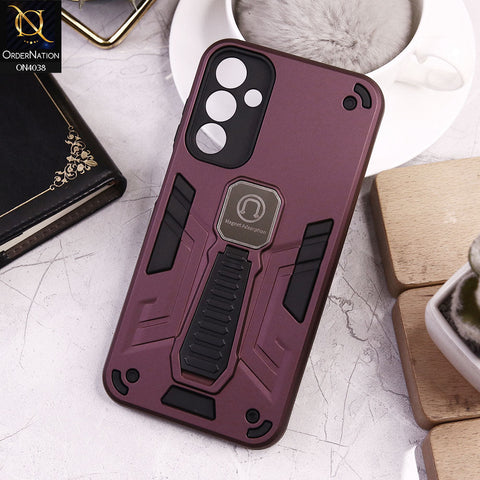 Samsung Galaxy A15 4G Cover - Burgundy - Luxury Hybrid Shockproof Magnet Adsorption Stand Case