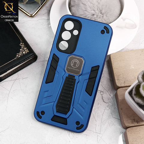 Samsung Galaxy A24 4G Cover -Blue - Luxury Hybrid Shockproof Magnet Adsorption Stand Case