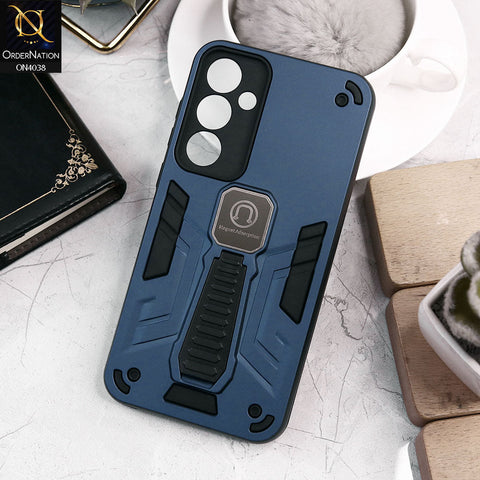 Samsung Galaxy A25 5G Cover - Midnight Blue - Luxury Hybrid Shockproof Magnet Adsorption Stand Case