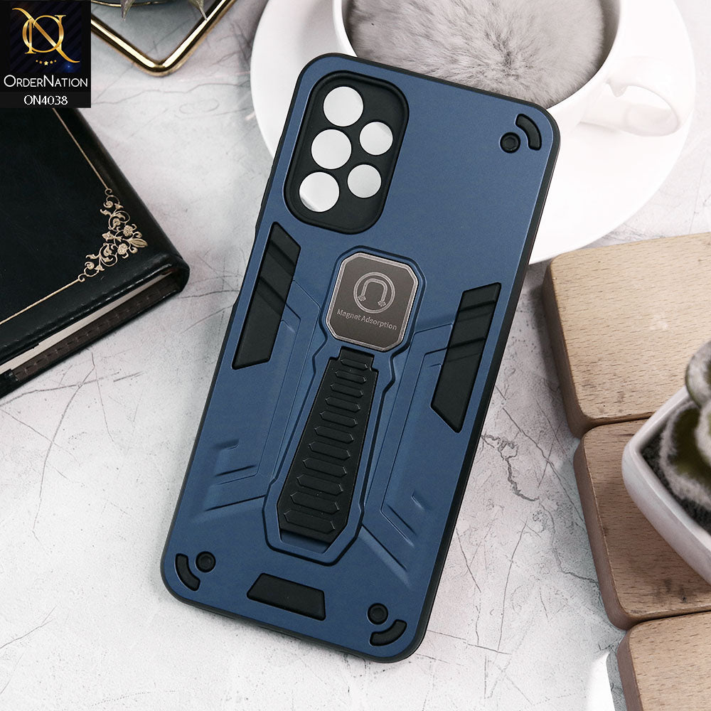 Samsung Galaxy A32 Cover - Midnight Blue - Luxury Hybrid Shockproof Magnet Adsorption Stand Case
