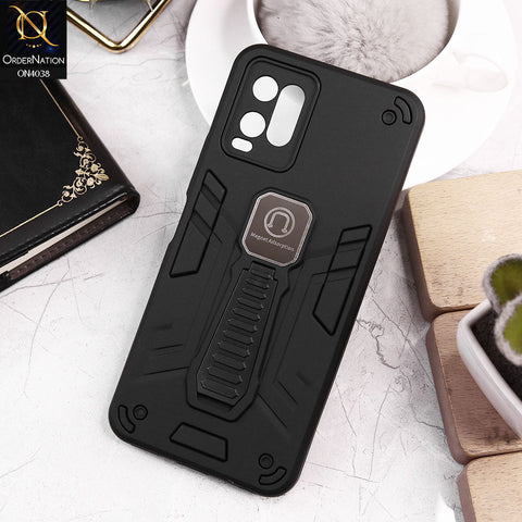 Vivo Y32 Cover - Black - Luxury Hybrid Shockproof Magnet Adsorption Stand Case