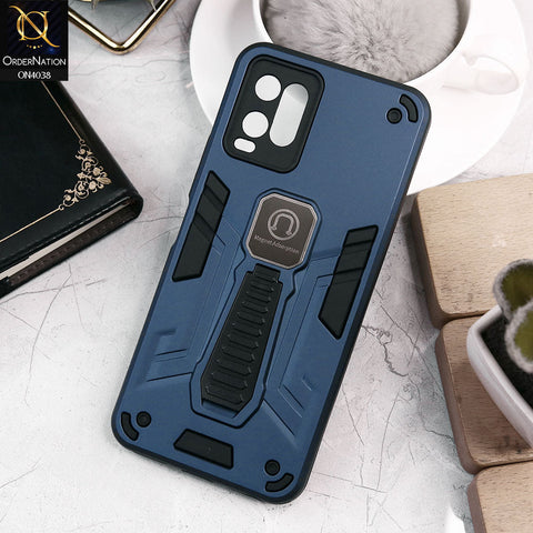 Vivo Y32 Cover - Midnight Blue - Luxury Hybrid Shockproof Magnet Adsorption Stand Case