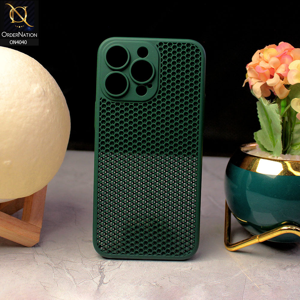 iPhone 15 Pro Max Cover - Green - Heat Dissipation Cooling  Camera Lens Protector Phone Case