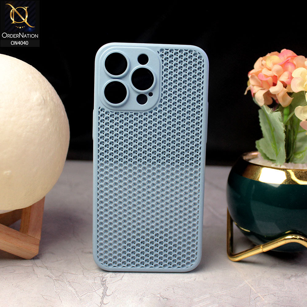 iPhone 15 Pro Max Cover - Sky Blue - Heat Dissipation Cooling  Camera Lens Protector Phone Case