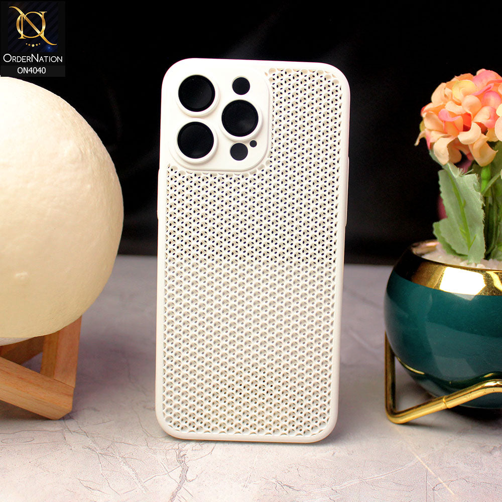 iPhone 15 Pro Max Cover - White - Heat Dissipation Cooling  Camera Lens Protector Phone Case