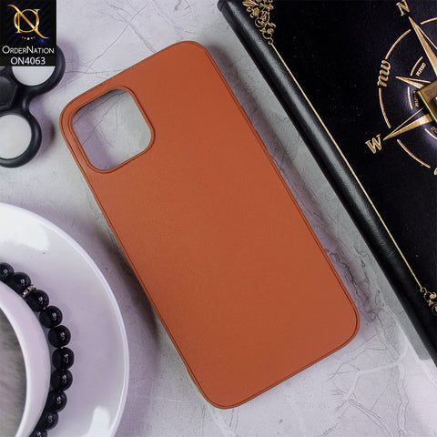 iPhone 12 Pro Max - Brown - Luxury Elegant Style Leather Soft Case With Camera Bumper Protection