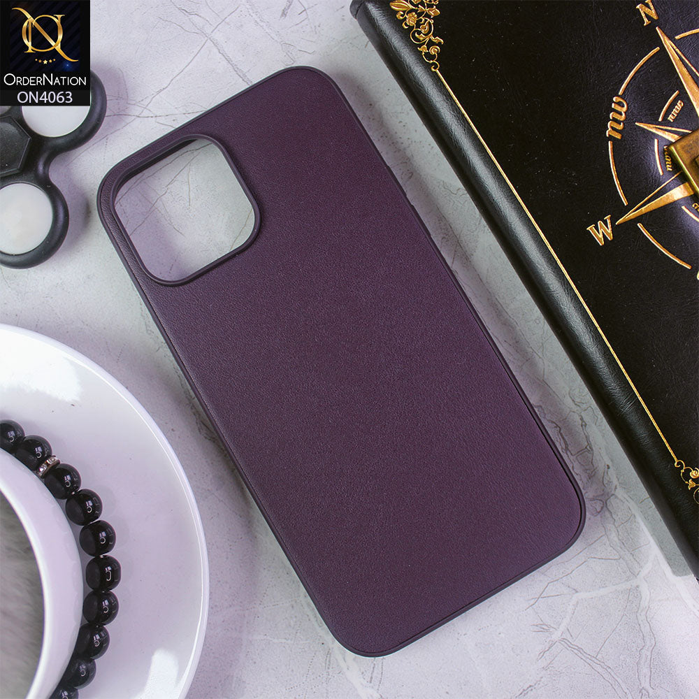 iPhone 13 Pro Max - Purple - Luxury Elegant Style Leather Soft Case With Camera Bumper Protection
