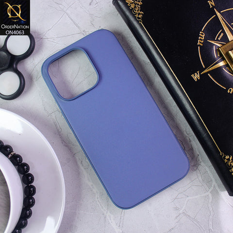 iPhone 14 Pro - Sierra Blue - Luxury Elegant Style Leather Soft Case With Camera Bumper Protection